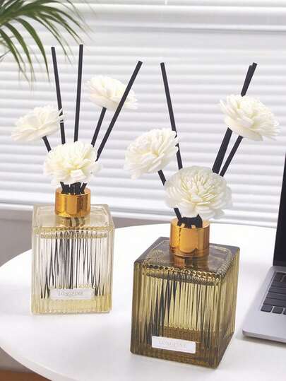 1 pieza Difusor de aceites esenciales de 200ml, ambientador, diseño de rayas verticales retro, adecuado para dormitorio, sala de estar, baño, hotel, difusor de fragancia sin llama, aroma de larga duración