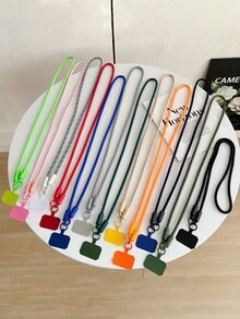 1pc Pineapple Shaped 8cm Double Buckle Lanyard Strap, Colorful Polyester Phone Hanging Cord