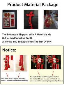 1件2026新年结饰，新年门饰，中国结吊坠，适用于壁炉、窗户、农舍、室内家居、新年房间装饰