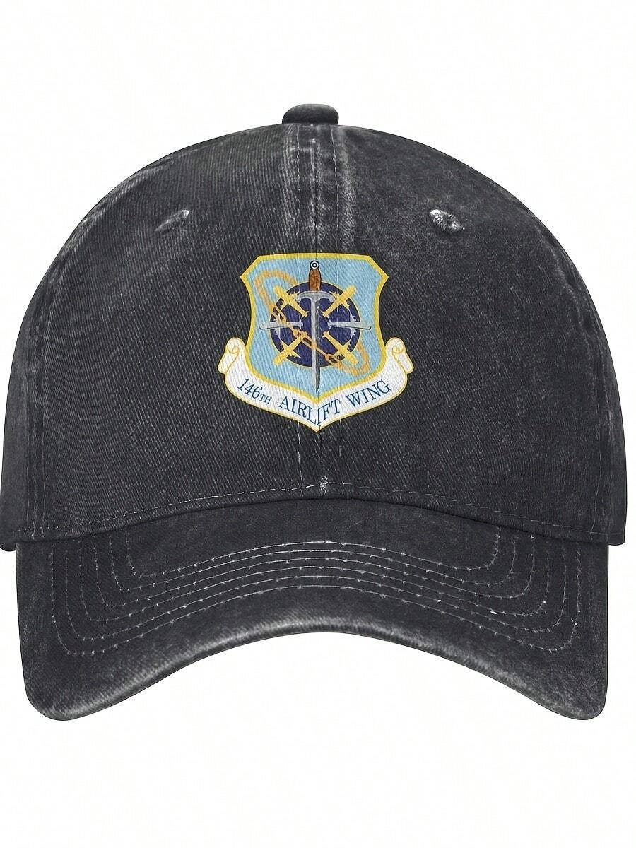146th Airlift Wing Outdoor Unisex Washed Denim Baseball Cap - Màu 1 - Xem 1