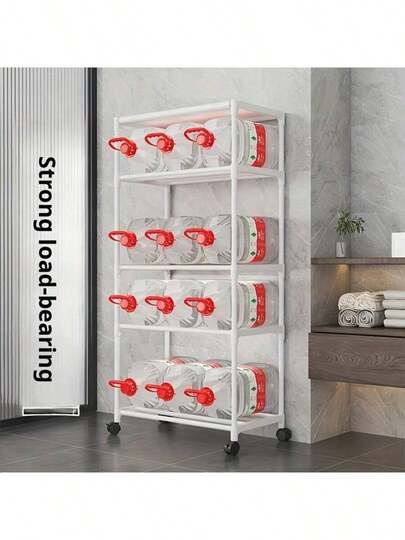 1pc Wheeled Multipurpose Storage Rack, Kitchen/Bathroom Organizer, Movable Shelf Bathroom Accessaries