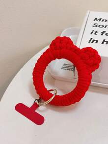 1pc Plush Short Wrist Strap, Yarn Owl Dopamine Hand Grip Phone Lanyard With Pad - Multicolor - View 10