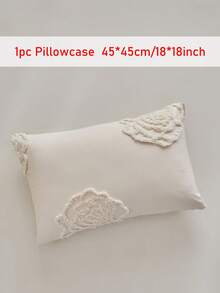 半件装波西米亚风枕套，乡村风卡其色花朵簇绒纹理枕套，适用于卧室、沙发、长椅等，柔软透气，可机洗，四季皆宜，不含枕芯 - 卡其色 - 查看 18