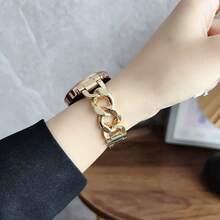 1pc Stainless Steel Single Chain Watch Band, 20mm 22mm, Compatible With Samsung Watch4/5, Amazfit, Garmin Smartwatches