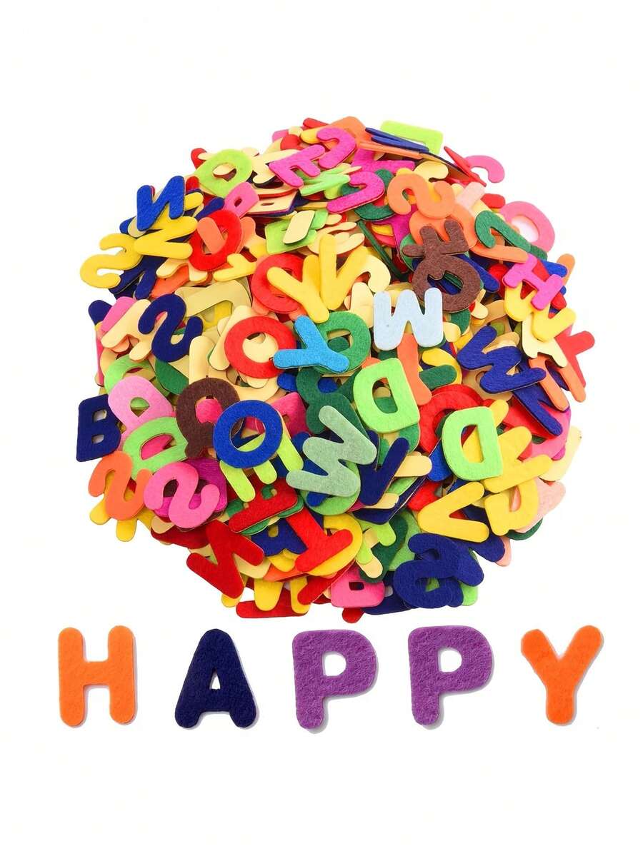 26pcs Felt Letter Stickers, DIY Self-Adhesive Felt Letters, Suitable For Back To School, DIY Decorative Stickers, Birthday, Party Background, Party Favors - Nhiều màu - Xem 1