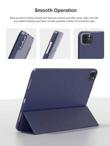 Case For IPad (A16) 11th/10th Generation, Air 4/5/(M2) 2024 / (M3) 2025 10.9''/13'',9/8/7 10.2 Inch, Pro 11''/12.9''(2018/2020/2021/2022) Accessories,TPU And PU Leather Tablet Cover.Navy Blue - Royal Blue - View 6