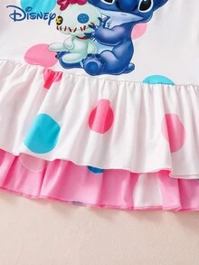 Disney Bộ 2 váy hè cho bé gái họa tiết mèo Marie và Stitch, kèm túi xách, chất liệu co giãn, thích hợp cho bé gái mặc hàng ngày, món quà tuyệt vời. - Nhiều màu - Xem 7