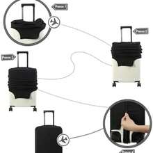 Protector de Equipaje para Maletas - Funda Protectora de Equipaje LavableProtector de Maletas de Viaje Impermeable y A Prueba de Polvo, Funda de Equipaje Lavable, para Maletas de 26-28 Pulgadas Negro - #7 l (equipaje de 26 a 28 pulgadas) - Ver 7