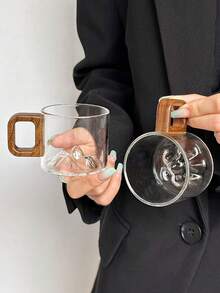 4pcs/Set Ins Style Transparent Smoky Glass Small Tea Cups, Heat-Resistant Glass Tea Cups - Multicolor - View 5