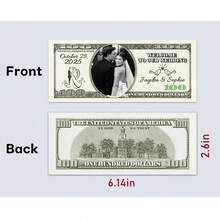20/40/60/80/100pcs Customized Wedding Anniversary Fake Banknotes, Personalized $100 Bills With Your Photo, Engagement Party Game Prop Banknotes, Bachelorette Party Prop Banknotes, Novelty Fake Bills With Photo - Multicolor - View 9