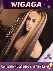 200% Plus Density 13X4 Lace Front Wigs And 5*5 Lace Closure Wig Put And Go Glueless Wig 32 Inch HD Bone Straight HD Lace Wigs Natural Swiss Pre Plucked Transparent Lace 4/27 Honey Blonde Color Human Blended Hair Wigs With Baby Hair High Temperature Resistant Fiber Wig For Women - SP4/27 - View 1