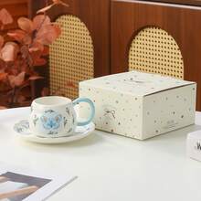 A Set Of Handcrafted Asymmetrical Ceramic Cup And Saucer Sets, Japanese-Style Retro High-Quality Thickened Coffee Cups, Afternoon Tea Latte Cup And Saucer Sets, Office Gifts, Birthday Gifts, Holiday Gifts, And Friends' Gifts - Multicolor - View 8