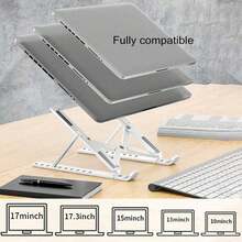 2026 Nuevo soporte ajustable para portátil, ajuste de altura ergonómico de 8 niveles, compatible con portátiles de 10 a 15.6 pulgadas e iPads, fabricado en material ABS. Esencial para el escritorio de la oficina, alivia eficazmente la fatiga del cuello, mejora la comodidad en el trabajo, ideal para el hogar, la oficina y los viajes. Ligero y portátil, ayuda a crear un entorno de trabajo eficiente y cómodo, accesorio de oficina imprescindible. - Multicolor - Ver 5
