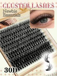 120D/100D/80D/60D/50D/40D/30D Soft & Fluffy Eyelash Cluster Set, Thick Eyelash Extension, Individual Lashes, Faux Mink Lash Cluster, D+ Curled, 10MM/12MM/14MM/16MM/18MM Eyelash Extension, Thick Eyelash Extension, Eyelash Cluster, DIY Makeup (200/180/140pcs/Box) Eyelash Cluster, Eyelash Cluster, Individual Lashes, Eyelashes, False Eyelashes - D+ - View 8