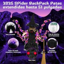 CYPNJeeLeeko Disfraz de Araña gigante de Halloween para niños y adultosMochila de Araña de Peluche con 64 LEDs y Props para Dulces Accesorios y Decoración para HalloweenFashion - como en la foto - Ver 6