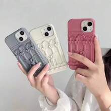 1pc Cute 3D Sculpture Angel Soft Silicone Phone Case Compatible With Apple 11/12 Pro Max/13/14/15 Pro Max, Embossed Praying Angel, Niche Fashion Creative, Soft Silicone Protective Cover Compatible With IPhone 14 Pro, Anti-Drop 13 Series - Multicolor - View 1