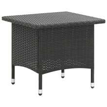 vidaXL Tavolo con Tressée in Resina Nera 50x50x47 cm - nero - Visualizzare 1