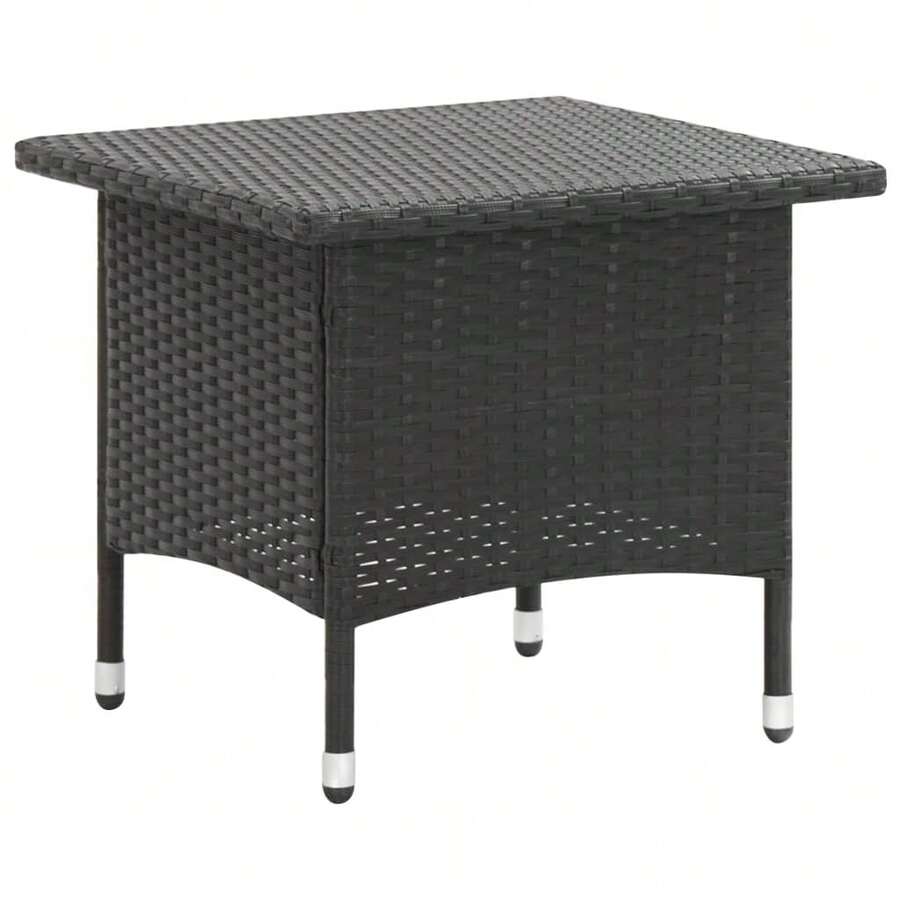 vidaXL Tavolo con Tressée in Resina Nera 50x50x47 cm - nero - Visualizzare 1
