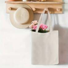ProductImage[Jit]1piece,WildflowerandTreePatternToteBag(40cmx35cm),AestheticShoppingBag,SchoolShoulderBag,LightweightShoppingBagforEverydayTravel,CuteAestheticLibraryShoulderToteBag,ReusableShoppingBagfjy3560 - 白色 - 查看 7
