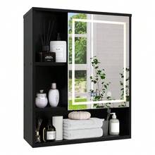 Rectangular Mirror Jia nan JIANAN LED with Storage 60x60cm Black - como en la foto - Ver 2