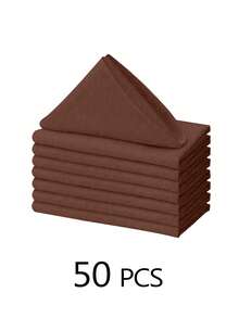 6/10/12/24/50pcs Brown Cloth Napkins Dinner Napkins Bulk 14*14/17*17/20*20 Inch Washable 100% Polyester Fabric Cloth Table Napkins With Stitched Edges Ideal For Hotel Restaurant, Holiday Parties Wedding - Brown - View 9
