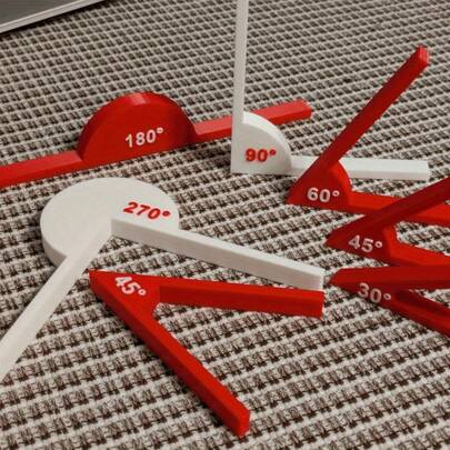 1 Set Of Math Teaching Aids, Angle Measuring Tools, Geometric Angle Display Instruments, Educational Learning Tools For Angle Recognition, Made Of Durable Plastic, Perfect For Young Learners