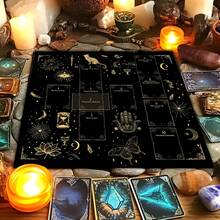 1 件神秘占星塔罗牌祭坛布 - 星座符号桌垫，适用于塔罗牌占卜，手工编织的灵性装饰礼品，适合塔罗牌爱好者和冥想空间布置，神秘设计，耐用桌布，精湛工艺 - 黑色 - 查看 4