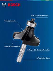 bosch 1/4" Woodworking Straight End Mill Cutter Set Of 6 - Multicolor - View 5