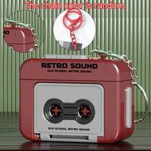 1pc Retro Cassette Tape Mini Recorder Keychain - Vintage Style Dual-Sided Red/Blue Music Toy With Built-In Recording Function, Compact Keychain Accessory, Suitable For Nostalgic Gifts And Music Enthusiasts, Portable Audio Device | Cassette Tape Design | Functional Buttons