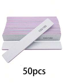 25pcs Professional Nail Files, 180/100 Grit Natural Nail Files, Double-Sided Washable Fine Textured Nail Files, Suitable For Home And Salon Use - Multicolor - View 12