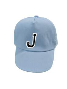 1件裝兒童26字母棒球帽，金線刺繡字母設計，嬰兒男女童遮陽帽，1-3歲適用 - 淺藍色 - 查看 8
