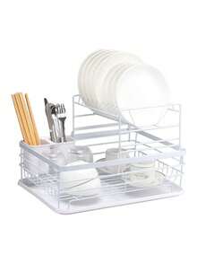 1pc Bowl And Plate Storage Rack With Sink Draining Function, Suitable For Placement On Kitchen Countertops. Its Design Requires No Drilling For Installation And Can Be Used As A Bowl And Plate Storage Rack, Sink Organizer, And Utensil Strainer, Meeting Various Kitchen Storage Needs. - Multicolor - View 6