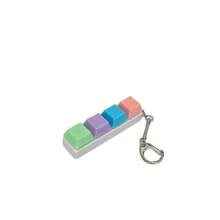 单手四键机械键盘减压测试器，马卡龙造型手指捏合钥匙扣，减压玩具，包包挂件，礼品 - 彩色 - 查看 7