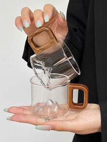 4pcs/Set Ins Style Transparent Smoky Glass Small Tea Cups, Heat-Resistant Glass Tea Cups - Multicolor - View 8