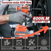 Llave De Impacto Inalámbrica Electrica 20v  1/2" 600 Nm - Naranja - Ver 6