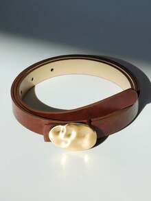 1 Stück asymmetrischer Schnallengürtel für Damen, neues Design in Schwarz und Burgunderrot mit Krokodillederprägung, modischer, vielseitiger Freizeitgürtel für Jeans, Kleider, geeignet für den täglichen Gebrauch - Verschiedenfarbig - Übersicht 19