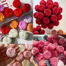 1/3/6件套人造玫瑰模具套装 - 可重复使用的硅胶模具，适用于DIY蜡烛、肥皂、树脂和粘土工艺品 - 精致的花瓣、花蕊和叶子纹理，易于脱模 - 非常适合婚礼、情人节和节日手工装饰礼品 - 模具 - 查看 5