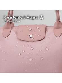 Large Capacity Foldable Women's Shoulder Bag: Waterproof Nylon, For Everyday Work, Spacious And Versatile For Travel, Lightweight, Compact And Durable Medium Foldable Waterproof Women's Shoulder Bag - 卡其色 - 查看 2