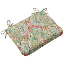 CYPNPillow Perfect Outdoor Cojin de asiento redondo de arrecife para interiores juego de 2 color azul 18.5 x 15.5 x 3Fashion - Cojines de asiento de esquina redondos, 18.5 x 15.5 pulgadas - Ver 2