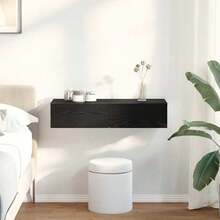 vidaXL Murale Étagère com gavetas 80x33x17 cm engenharia madeira preto - Preto - Ver 1