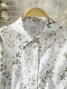 女士春夏度假百搭印花纽扣前襟休闲时尚衬衫 - 彩色 - 查看 3