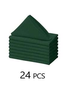 6/10/12/24/50pcs Dark Green Cloth Napkins Dinner Napkins Bulk 14*14/17*17/20*20 Inch Washable 100% Polyester Fabric Cloth Table Napkins With Stitched Edges Ideal For Hotel Restaurant, Holiday Parties Wedding