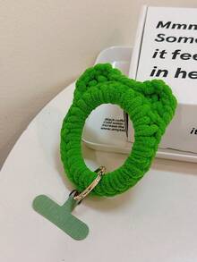 1pc Plush Short Wrist Strap, Yarn Owl Dopamine Hand Grip Phone Lanyard With Pad - Multicolor - View 5