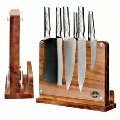 CYPNSoporte magnético para cuchillos Tabla magnética para cuchillos Organizador y Almacenamiento para Utensilios Base para cuchillo Magnética de Cocina con Fuerte Sujeción y Base EstableFashion