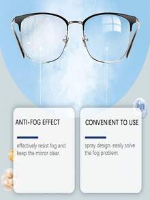Anti-Fog Spray For Glasses, Glasses Anti-Fog Cleaning Solution For Clear Vision, Water-Resistant, Portable Defogging Agent - Liquid - View 6