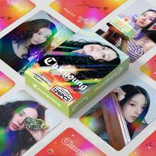 124pcs Laser Chaeyoung Photocard, Sana Photocard, Mini Sticker, LOMO Card Wholesale, Photocard Sticker LOMO Card, Double-Sided Small Card, Boxed Collection Card Photo Card/Greeting Card/Bookmark, LOMO Card Sticker Set, Essential Fangoods For Collection - Red - View 8