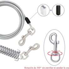 Correa para Perros, Correa de Acero,Correa para Perro de Alta,Perfecta para Perros Grandes Medianas y Pequeas,3 Metros (Plata) - plata - Ver 6