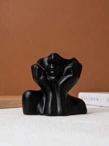 1pc Ceramic-Look Toothbrush Holder, Freestanding Storage Rack For Bathroom Countertop, Multi-Function Toothbrush & Toothpaste Organizer, Durable And Elegant Home Decor Accessory, Fashionable Bathroom Supplies - Multicolor - View 8