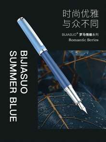 1pc Black & Silver Metal Calligraphy F-Nib Ballpoint Pen, Business Gift Set With Box & Bag, Classic Luxury Design, Student/Teacher Gift, Back To School Essential - Liya Black Silver - View 10