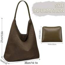 Bolso de Hombro para Mujer,Bolso de Mano de Gamuza para Mujer Con Cremallera Y Bolsillos, Suede Bags for Women, Bolso Bandolera De Gran Capacidad, Bolsos Retro para Diario Oficina,Viajes - Blanco - Ver 8